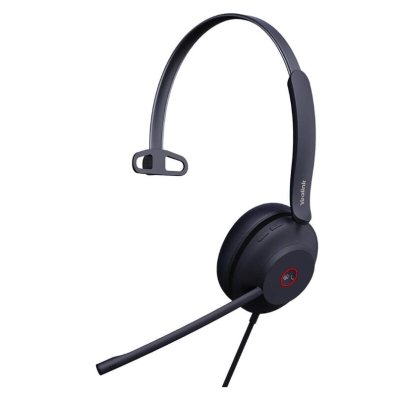 Yealink UH37 Mono USB Wired Headset, UC, USB-C/A, 35mm Speaker, Busylight, Leather Ear Cushion,HD Audio, 2Mic Noise Killer, Microsoft Teams  UC