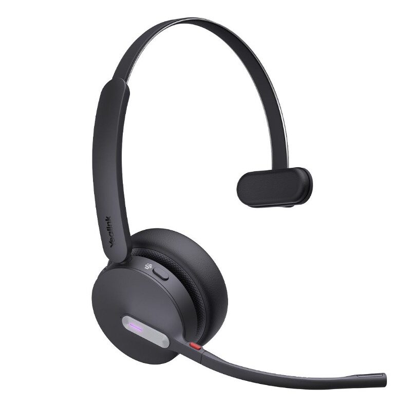 Yealink WH64 Hybrid Mono with Charging Stand DECT Wireless Headset, DECT Bluetooth Hybrid Wireless 3-Mic Noise Cancellation, Dongle WDD60
