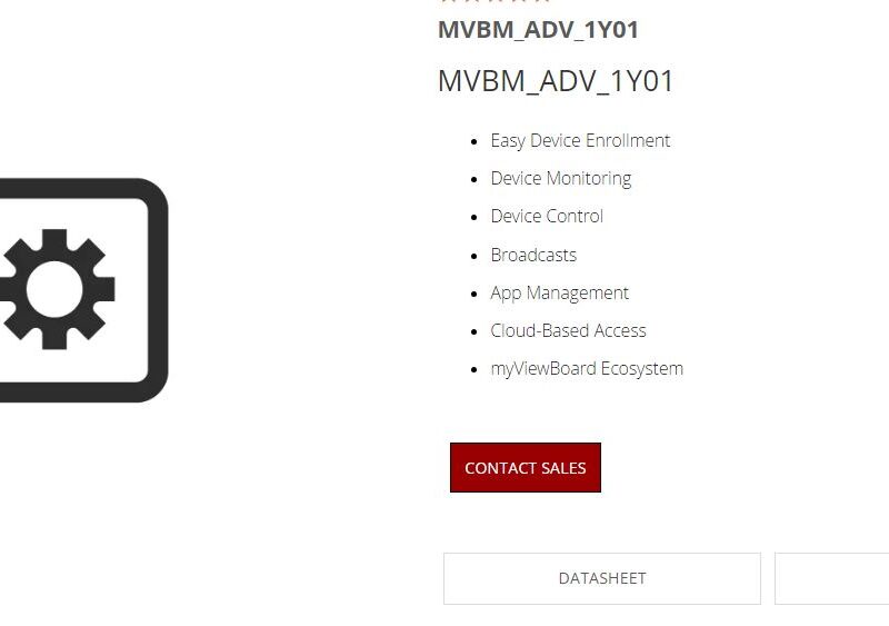 ViewSonic myViewBoard Manager Advanced subscription - 1 Year Licence - Contact Sales