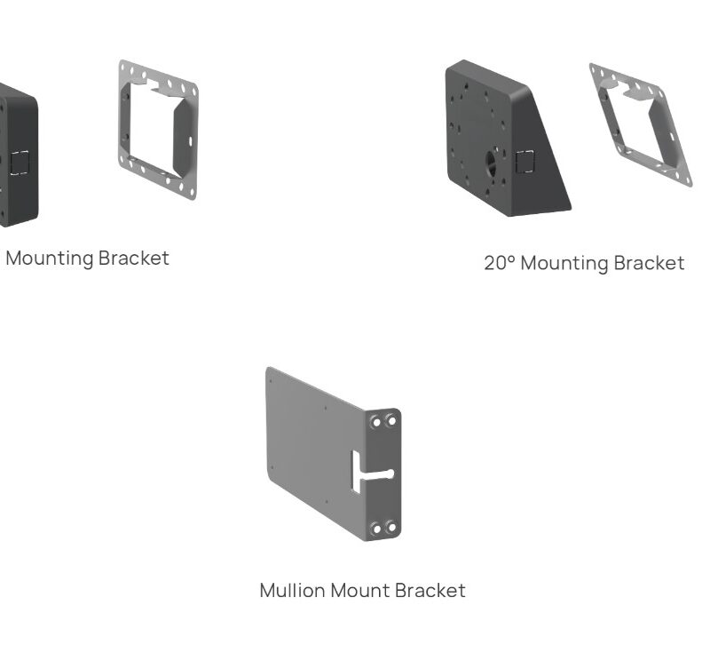Yealink RoomPanel Mount Kits, Device Compatibility RoomPanel, 0° Mounting Bracket, 20° Mounting Bracket, Mullion Mount Bracket