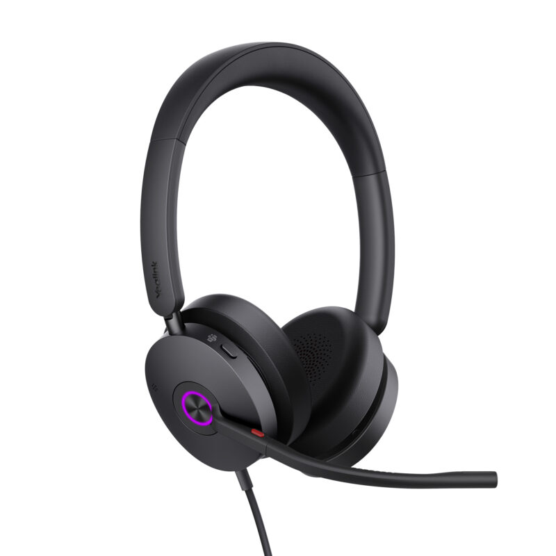 Yealink UH48 Teams USB Wired Headset Hybrid Active Noise Cancellation, Four-Microphone Noise-canceling Technology,  Swift Plug  Play All-Day Comfort