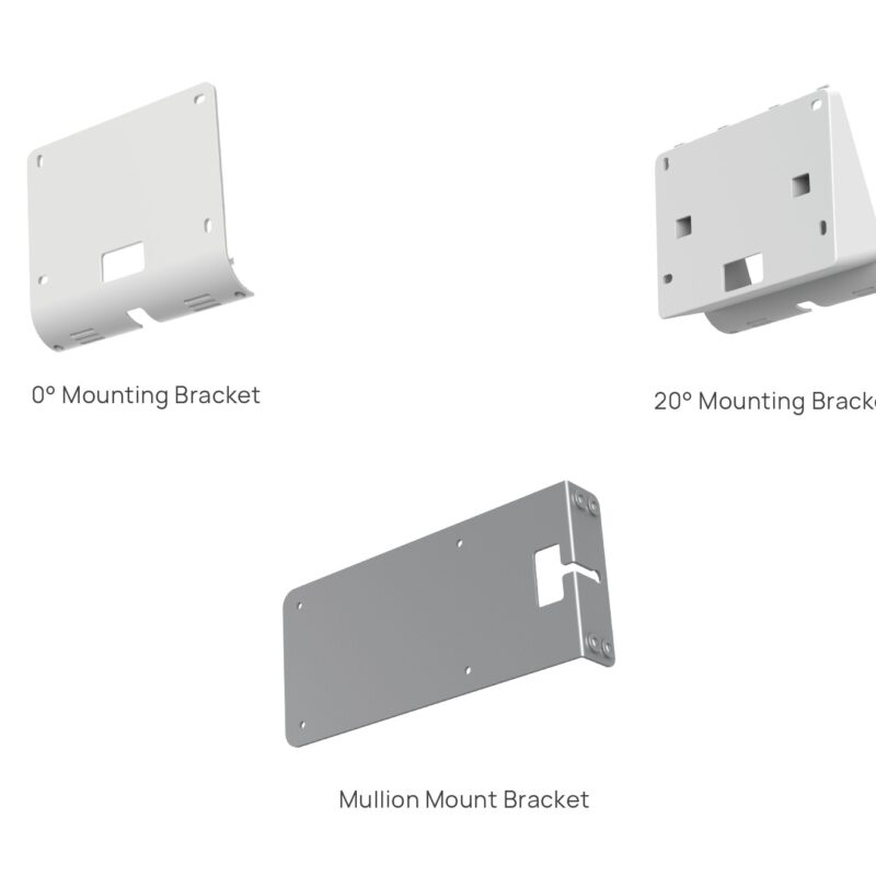 Yealink RoomPanel Plus Mount Kits, Device Compatibility RoomPanel Plus, 0° Mounting Bracket, 20° Mounting Bracket, Mullion Mount Bracket