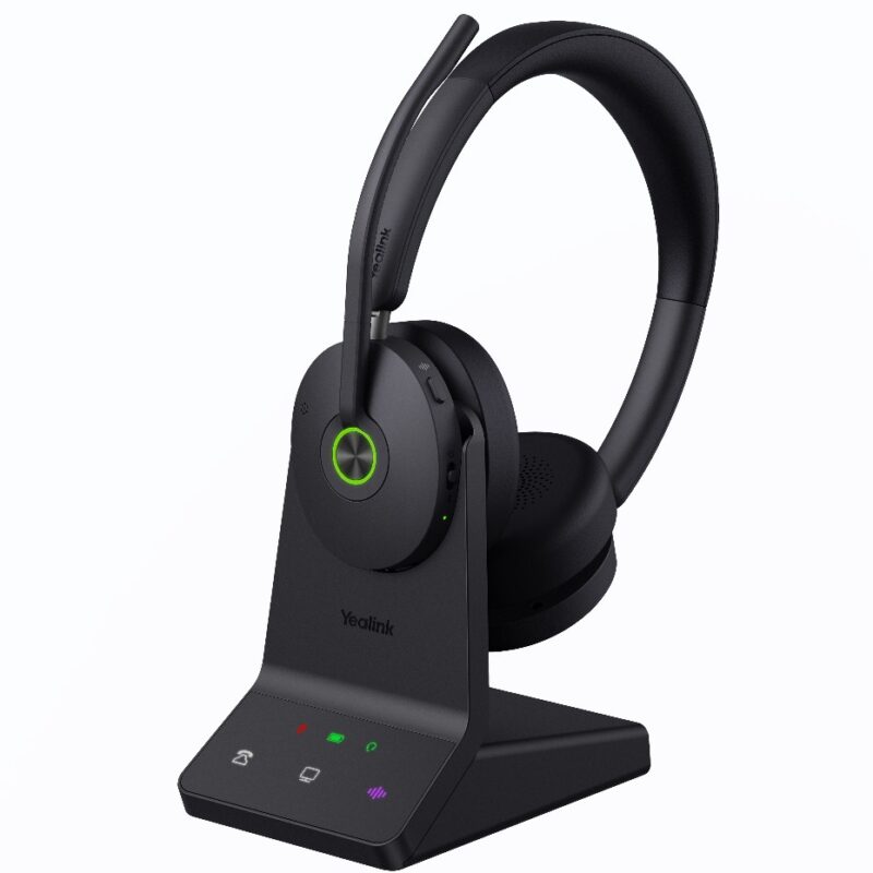 Yealink WH68 Dual UC DECT Bluetooth Wireless Technology, 4-Mic Hybrid ANC, 4-Mic Noise Cancellation, All-Day-Wearing Comfort