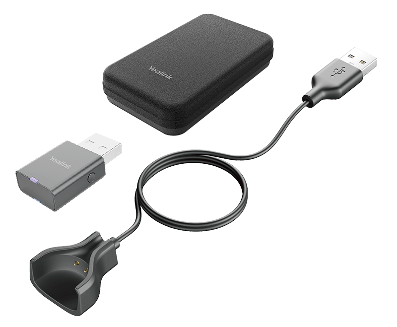 Yealink Portable Accessory Kit for WH63/67, Carry Case, Charging Cable, WDD60 DECT Dongle, Make DECT Headset Your Hybrid Work Booster