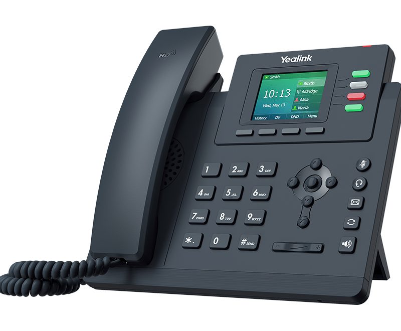 Yealink T33G 4 Line IP phone Entry-level, 320x240 Colour Display, Dual Gigabit Ports, PoE, HD Voice Quality, No Power Adapter included, Zoom, HD Voice