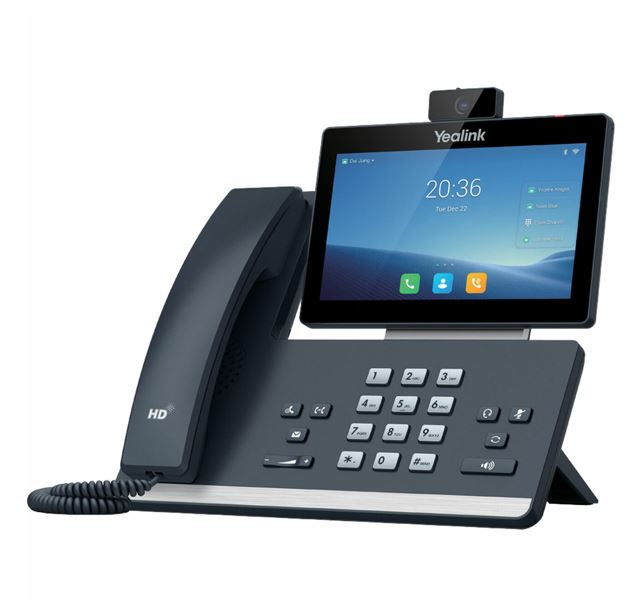 Yealink T58W-C 16 Line IP HD Android Phone with HD Camera, 7' colour touch screen, HD voice, Dual Gig Ports, Built-in Bluetooth Wifi, USB 2.0