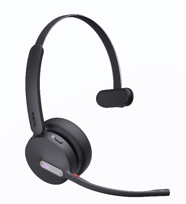 Yealink WH64 Hybrid Mono UC DECT Wireless Headset, DECT Bluetooth Hybrid Wireless Technology, 3-Mic Noise Cancellation,UC Certified, Dongle WDD60
