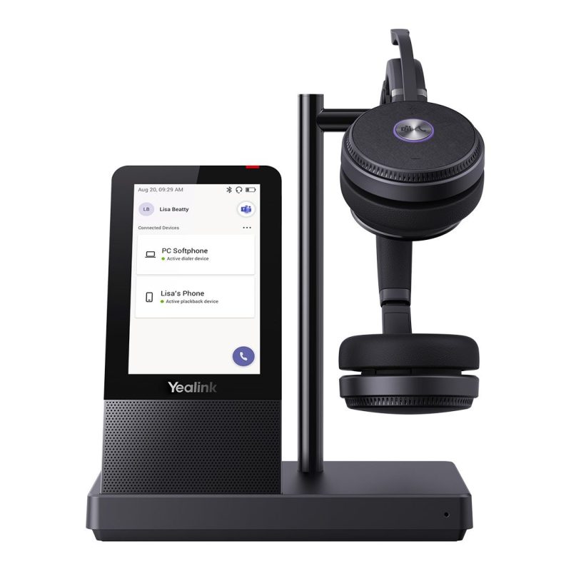 Yealink WH66 Dual Teams DECT Wireless Headset, UC Workstation, HD Voice, 2-Mic Noise Cancellation330° Adjustable, Leather Ear Cushions, Teams, Zoom