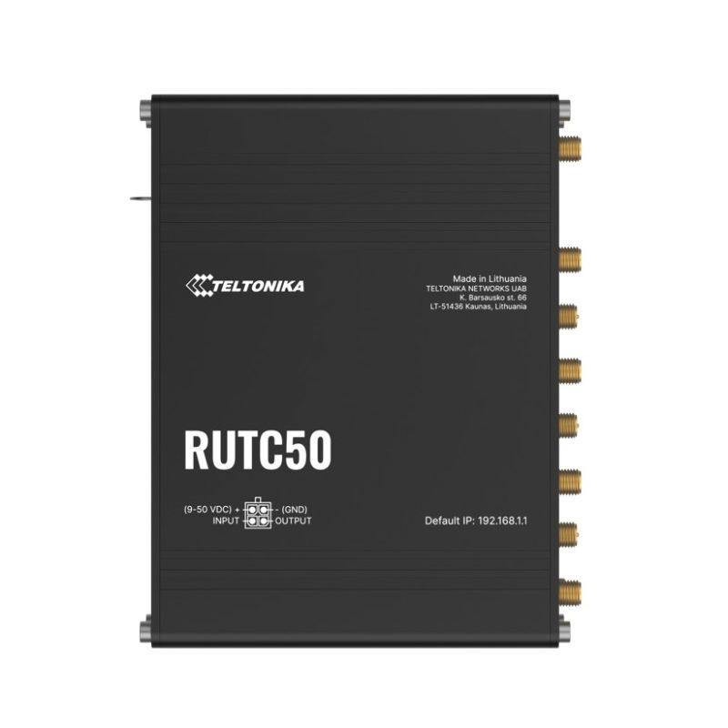 Teltonika RUTC50 5G Ultra-high Cellular, Dual-Band Wi-Fi 6 with Multi-User MIMO, Dual SIM, Ultra-high cellular speeds of up to 3.4 Gbps, PSU included