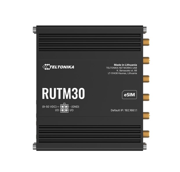 Teltonika RUTM30 Compact 5G Router, 5G dual SIM cellular, 5 Gigabit Ethernet ports, Dual-Band Wi-Fi, Backward Compatible with 4G, PSU included