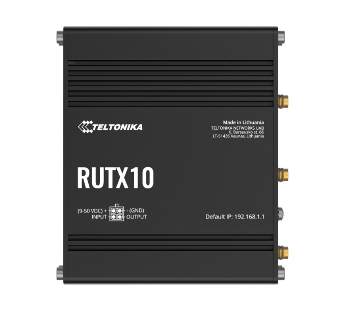 Teltonika RUTX10 Professional Ethernet Router, Industrial Ethernet Router/VPN/Firewall (NO-LTE) with Dual Band WiFi 5 802.11ac, PSU included