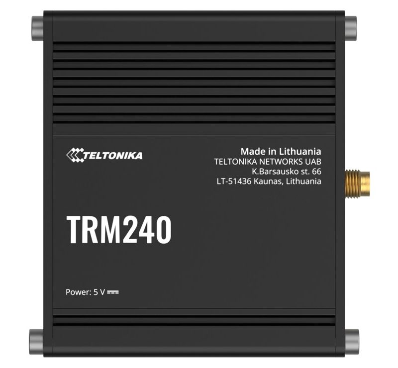 Teltonika TRM240 Industrial Cellular Modem, 4G/LTE (Cat 1), USB LTE Cat 1 Modem with a Rugged Housing and External Antenna Connector, PSU excluded