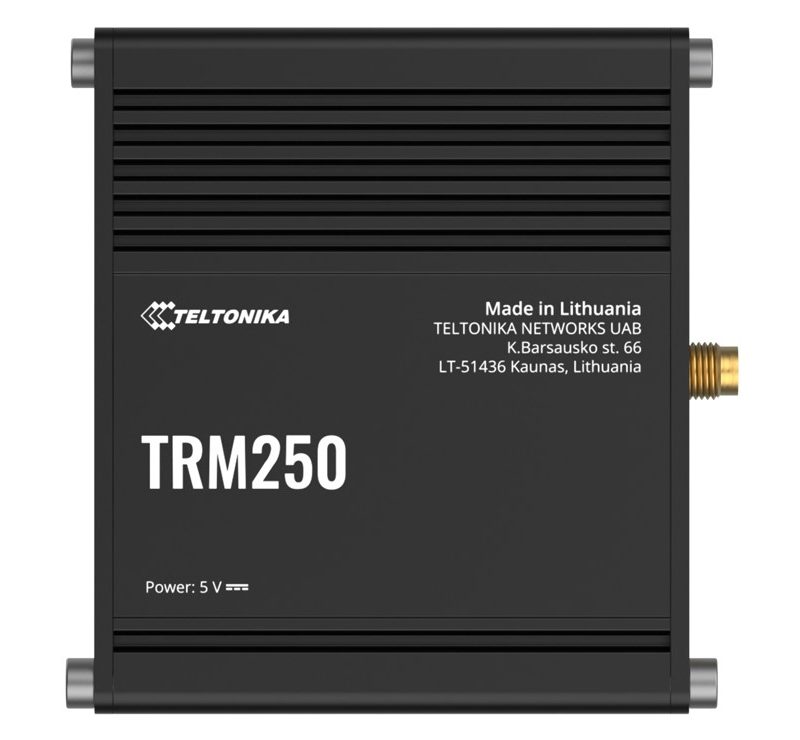 Teltonika TRM250 Industrial Cellular Modem, 4G/LTE (Cat M1), NB-IoT, Small Size, USB Interface for Internet Access, External Antenna, PSU excluded