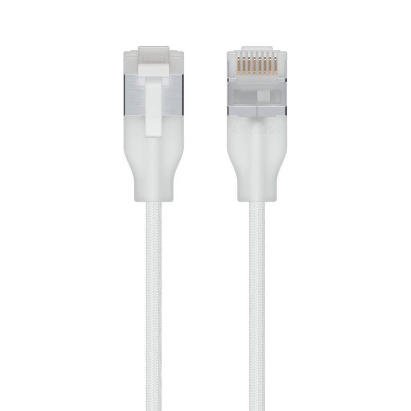 Ubiquiti UniFi Premium Patch Cable, 3M, White,Ultra-Thin Braided Patch Cable, Designed Optimized 10 GbE Networking