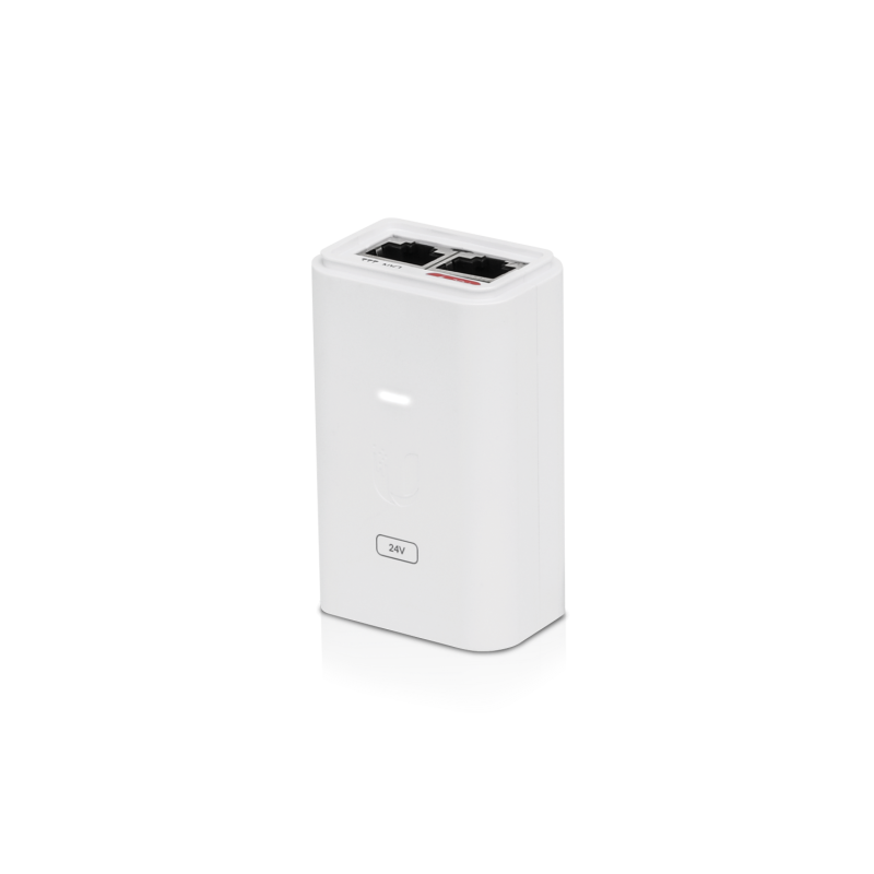 Ubiquiti POE Injector, 24VDC, 24W, Gigabit Ethernet, ESD protection  LED, Surge and Clamping Protection,Maximum Surge Discharge