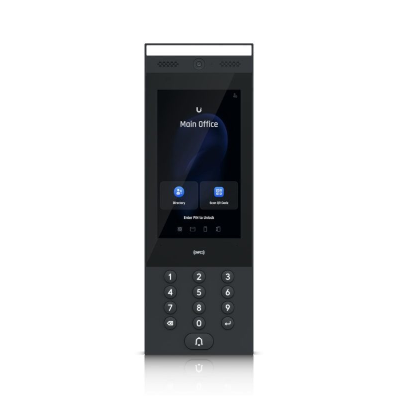 Ubiquiti Intercom,In/Outdoor Intercom Terminal, Manage Residential Commercial Building Entry Request, IP65, Bluetooth 4.2/ NFC Connect