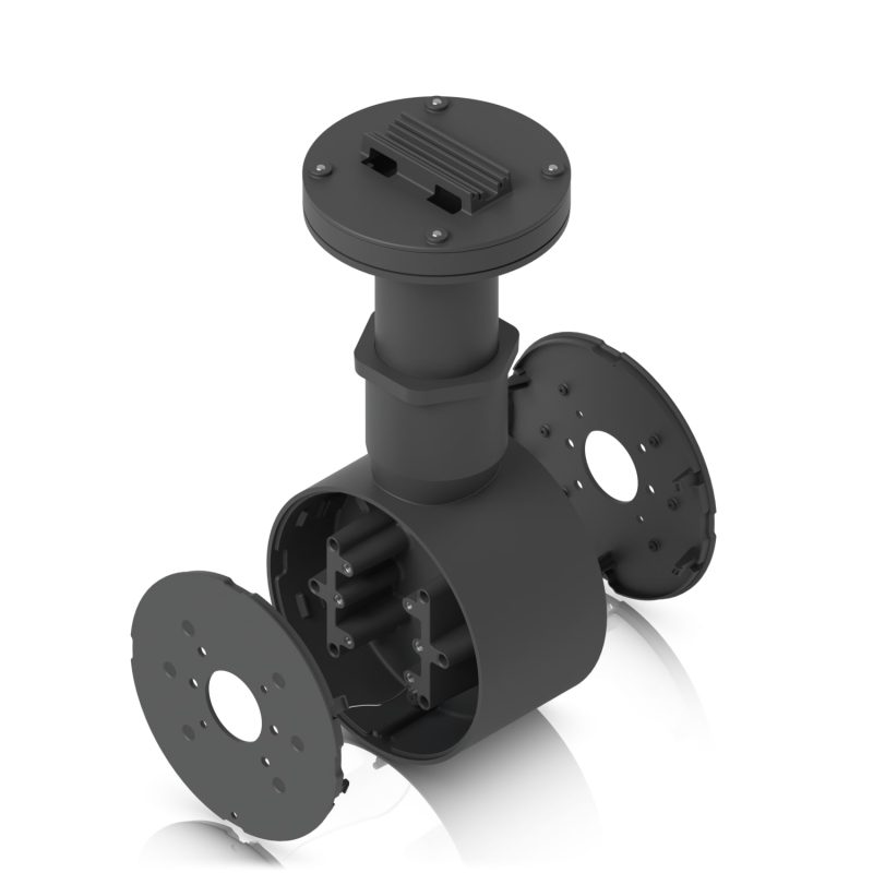 Ubiquiti Camera Dual Mount,Black,Tamper-resistant,Back-to-back,2 Bullet/Dome/Turret,Sup Surface/Pole/Pendant Instal,1 1/2' NPS Thread Conduit