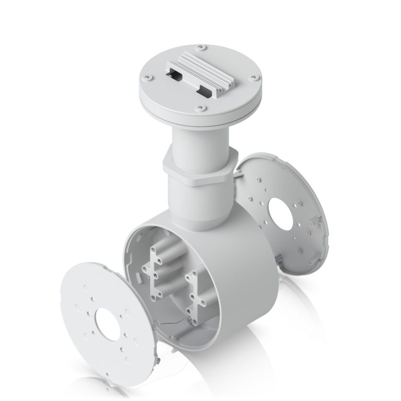 Ubiquiti Camera Dual Mount,White,Tamper-resistant,Back-to-back,2 Bullet/Dome/Turret,Sup Surface/Pole/Pendant Instal,1 1/2' NPS Thread Conduit