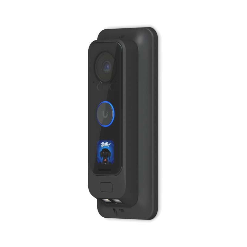 Ubiquiti G4 Doorbell Pro PoE Gang Box Mount, Black,Secure, Flat/ 25° Angled Wedge Angled Mounting Plate, Compatible NHU-UVC-G4-DBELL-POE