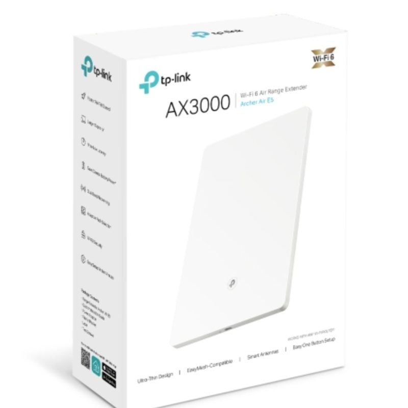 TP-Link Archer Air E5 AX3000 Dual-Band Wi-Fi 6 Air Range Extender, 574Mbps @2.4GHz + 2402Mbps @5GHz , 8mm Ultra-thin Shell, Multiple Install Design