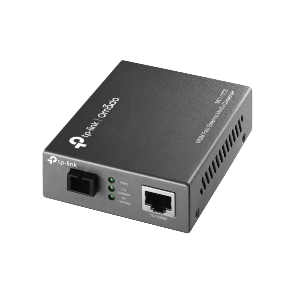 TP-Link MC112CS Media Converter SC WDM Monomodo Simplex 10/100Mbps RJ45 to 100M single-mode SC fiber Tx:1310nm Rx:1550nm up to 20km (LS)