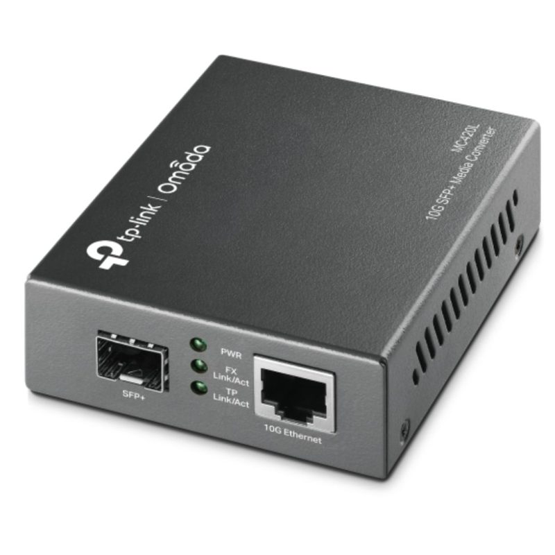 TP-Link MC420L Omada 10G Multi-Gigabit SFP Media Converter, 1× 1G/2.5G/5G/10Gbps Auto-Negotiation RJ45 ports supporting Auto-MDI/MDIX
