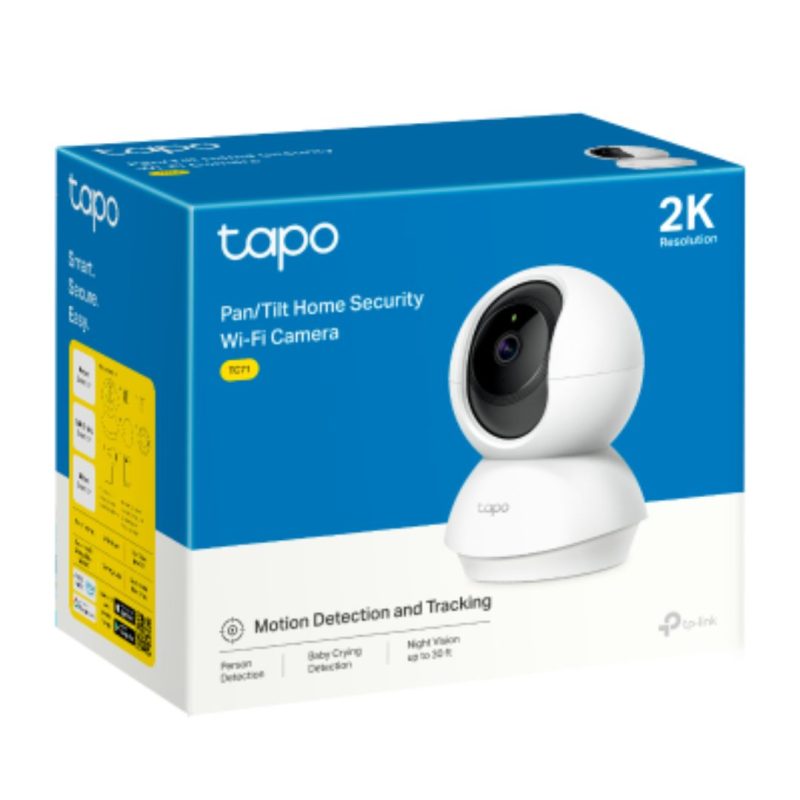 TP-Link TC71 Pan/Tilt Home Security Wi-Fi Camera, 2K, 3MP (2304x1296), Two-Way Audio, Sound Light Alarm, Motion Detect