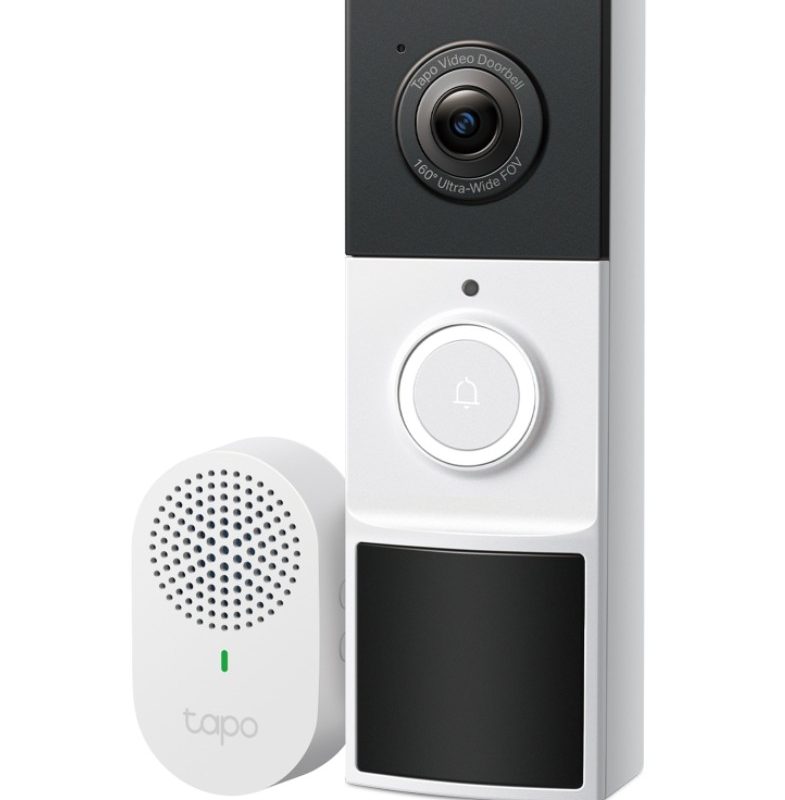 TP-Link TD21 Tapo Video Doorbell Camera, Ringtones, 230 days battery life, Head to Toe View (16:9), 160° Diagonal Field of View, Smart Detection and N