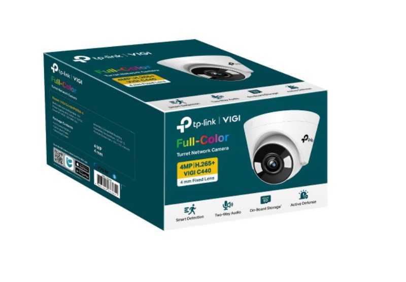 TP-Link VIGI 4MP C440(4mm) Full-Colour Turret Network Camera, 4mm Lens, Smart Detection, 3YW