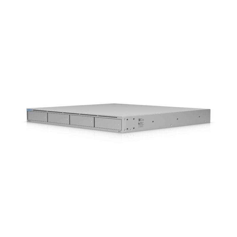 Ubiquiti UNAS Pro 4, 1U Rack-Mount NAS(4) 2.5/3.5'HDD Bays(2) M.2NVMe SSD, Fast Access, Low Latency, High-Availability 10Gbps,Large Storage
