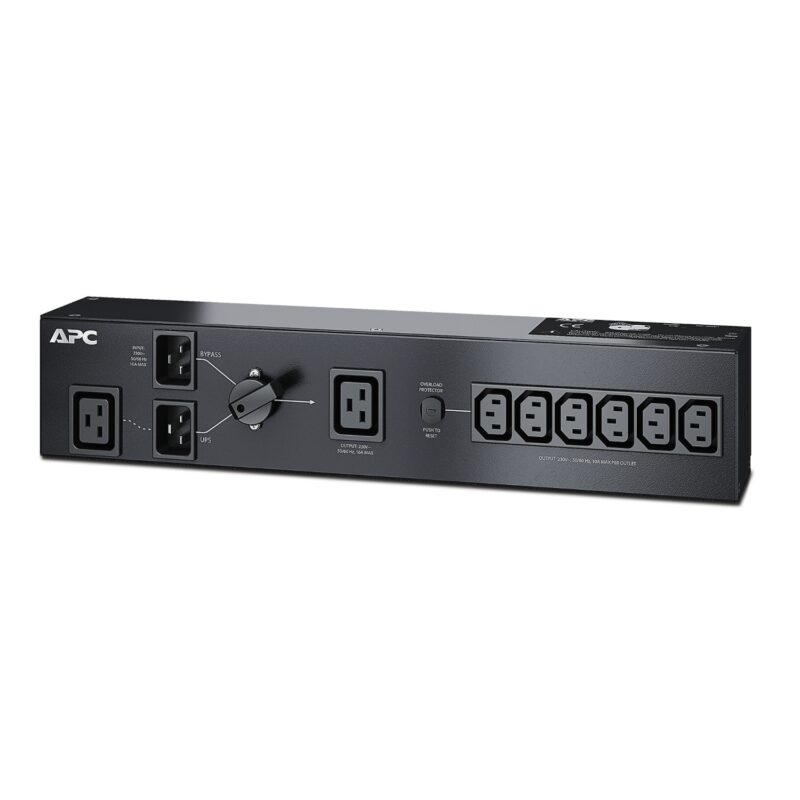 APC Service Bypass PDU, 2U, 3000VA Load Capacity, 230V/16A Input, 1x IEC C19  6x IEC C13 Outlets